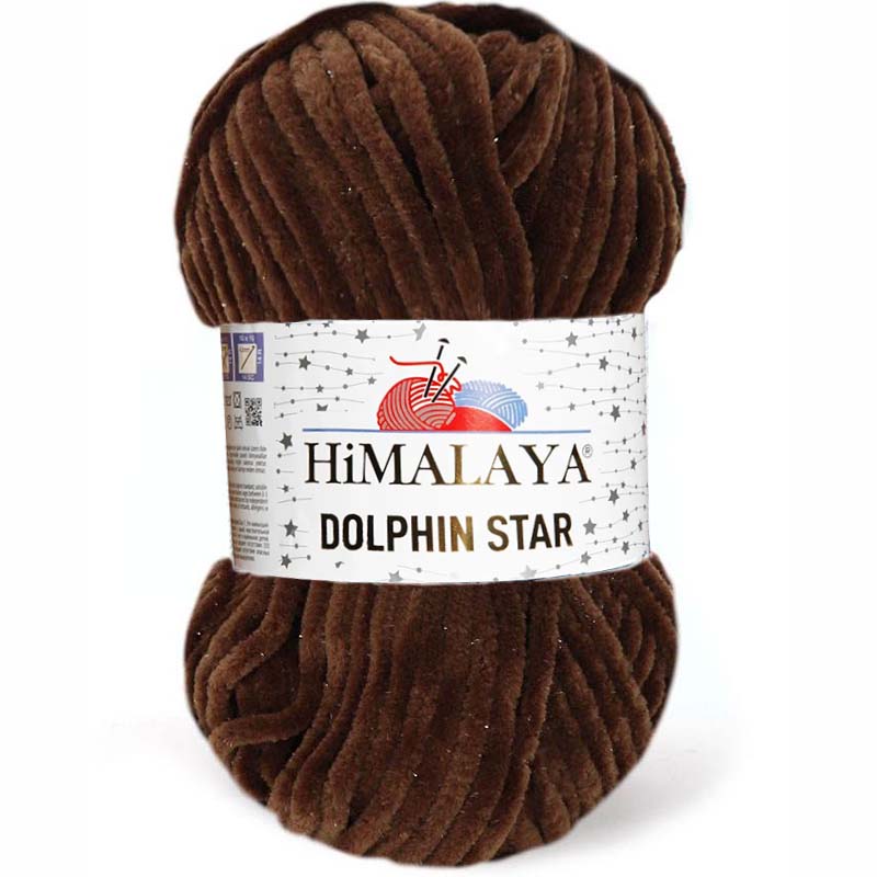 Pletací žinylková příze s lurexovým vláknem Dolphin Star 100 g Varianta: 14 (92166) hnědá, Balení: 1 ks