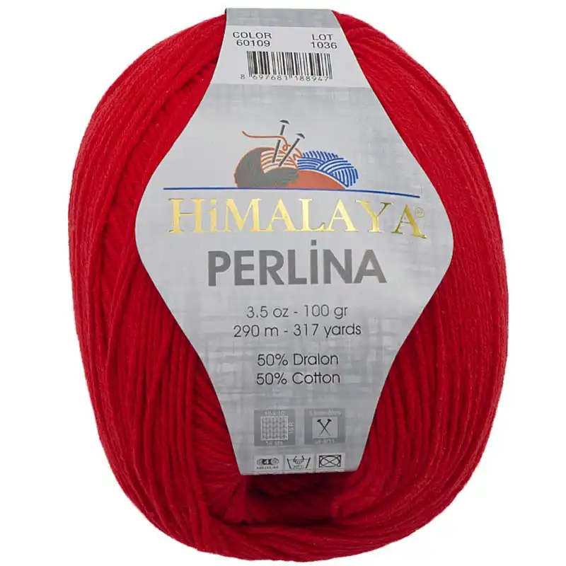 Himalaya Příze Perlina 109 jasně červená