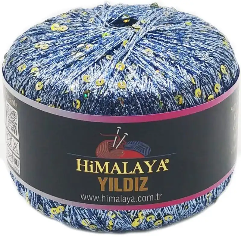 Himalaya Příze Yildiz 58116 světle modrá zlaté flity