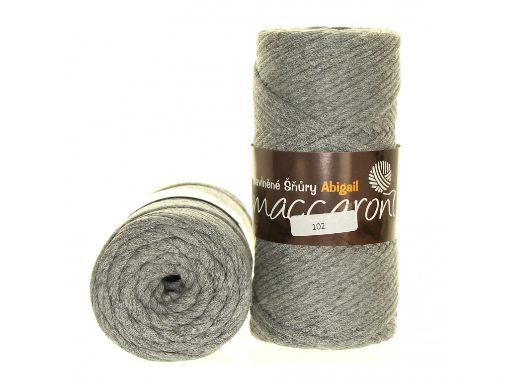 Macaroni Abigail 3 mm středně šedá