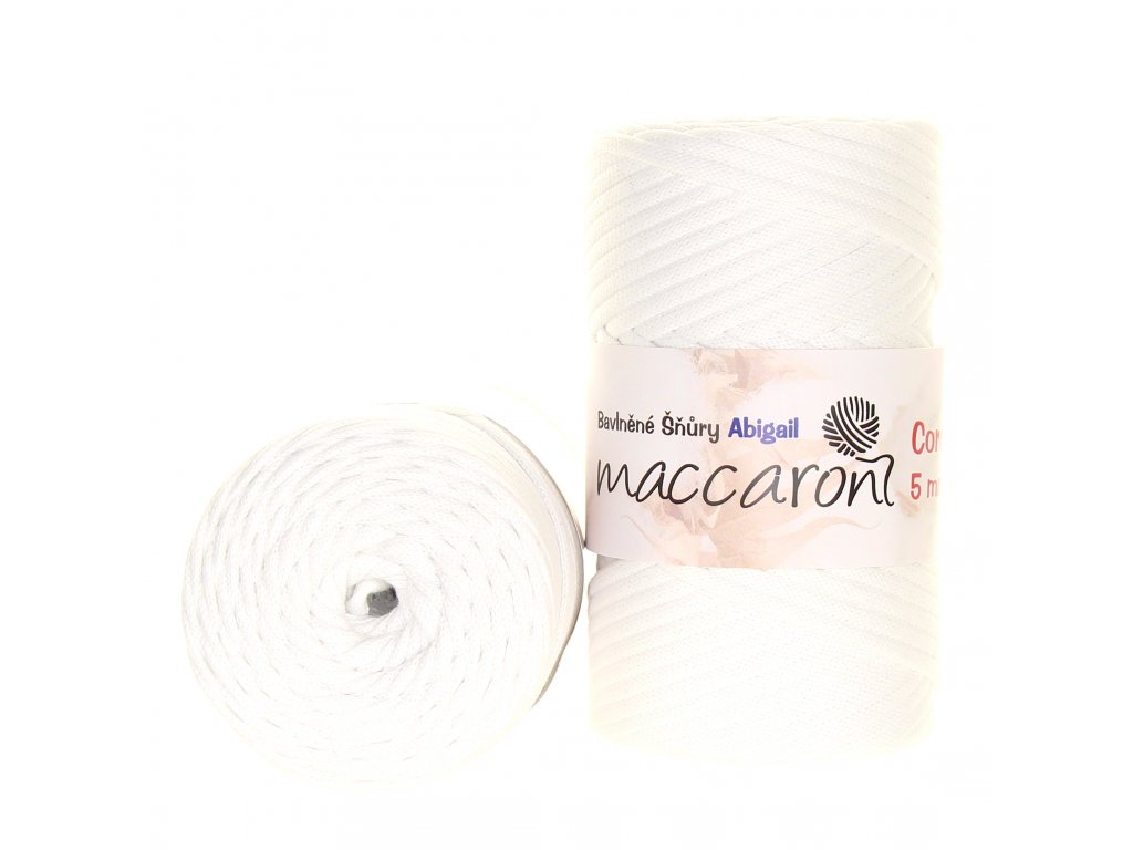Macaroni Abigail 5 mm Bílá
