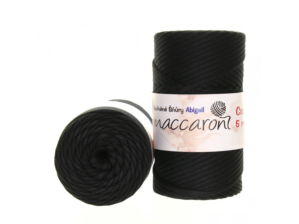 Macaroni Abigail 5 mm Černá