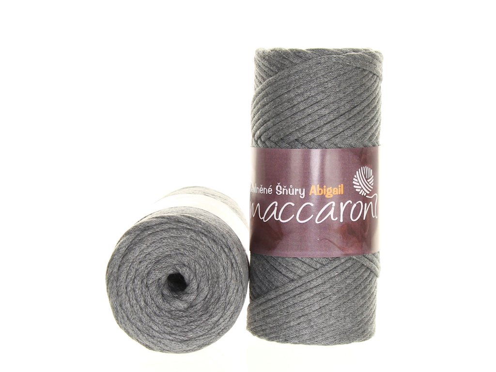 Macaroni Abigail 5 mm Šedá