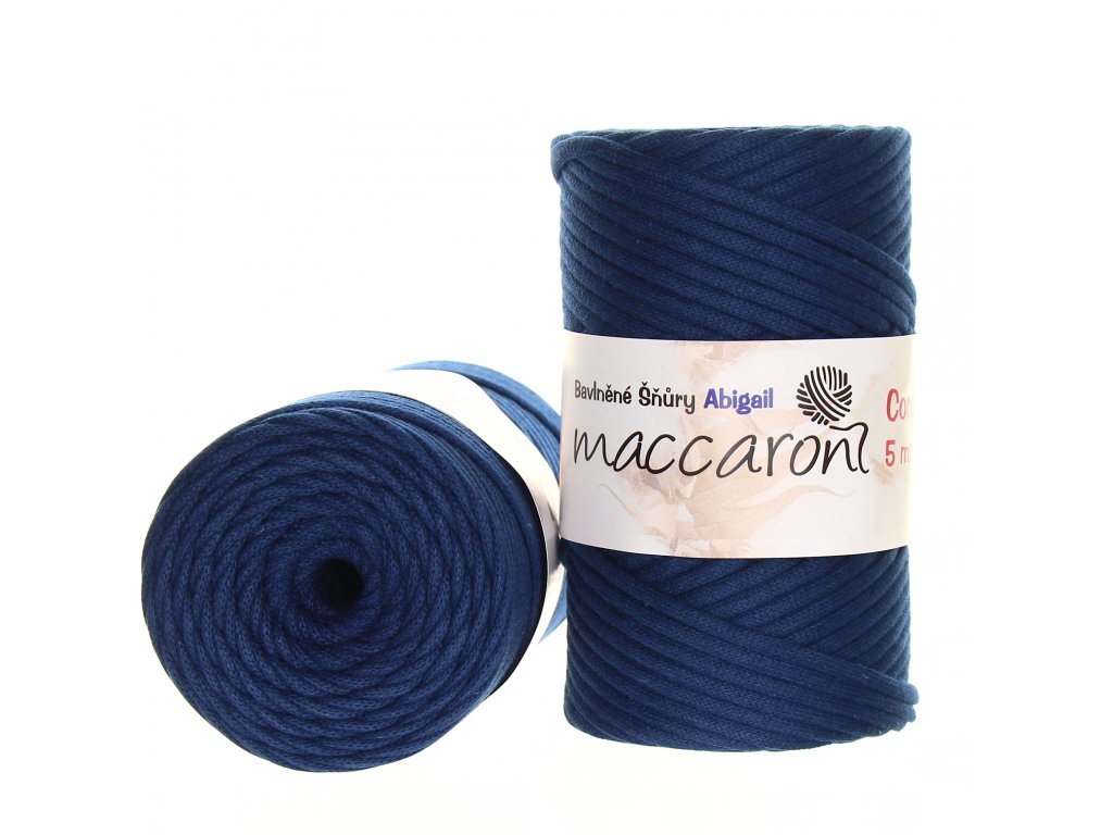Macaroni Abigail 5 mm Tmavě modrá