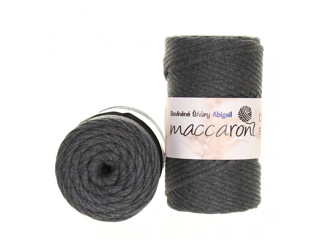 Macaroni Abigail 5 mm Tmavě šedá