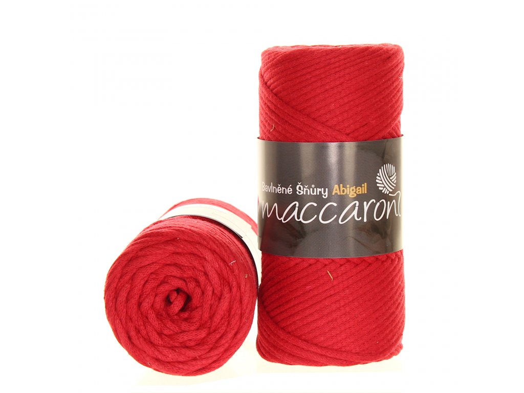 Maccaroni Abigail 3 mm Červená