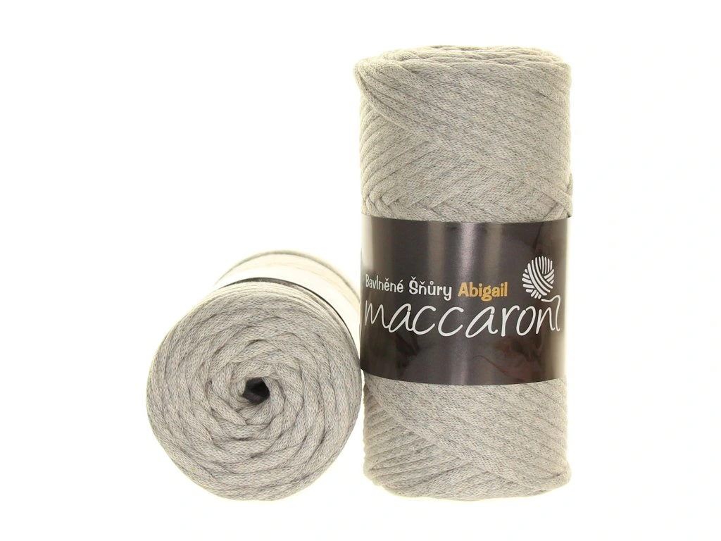 Maccaroni Abigail 3 mm přírodní šedá