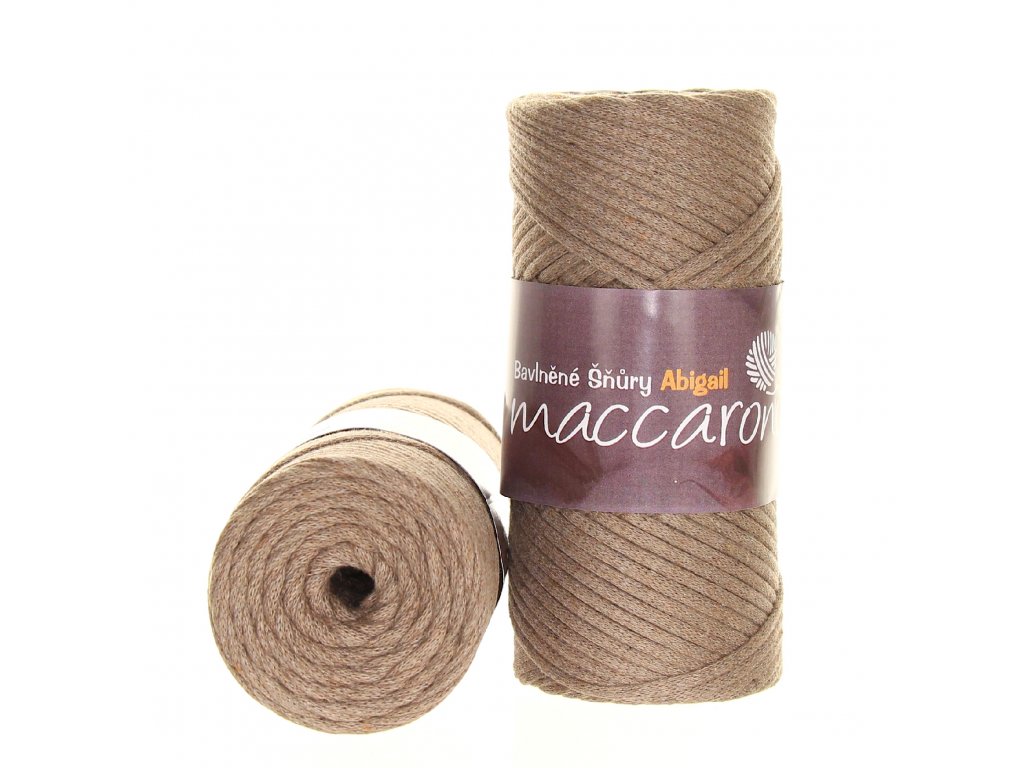 Maccaroni Abigail 3 mm sv.hnědá