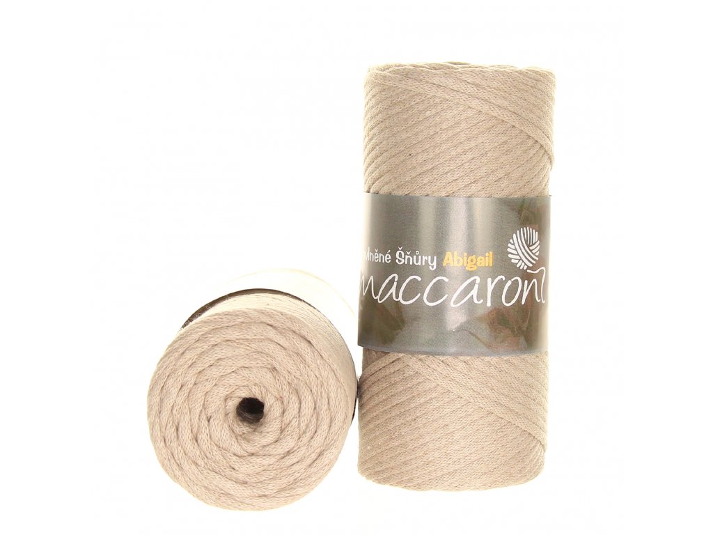 Maccaroni Abigail 3 mm Světle béžová