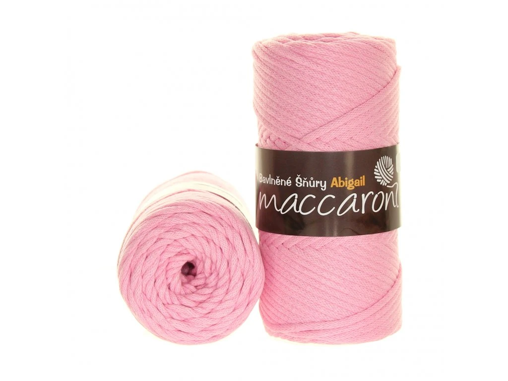 Maccaroni Abigail 3 mm světle růžová