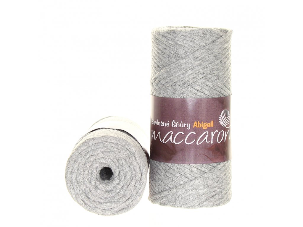 Maccaroni Abigail 3 mm světle šedá 1