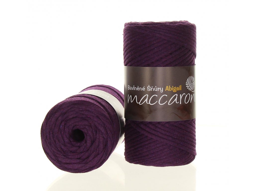 Maccaroni Abigail 3 mm Tmavá fialová