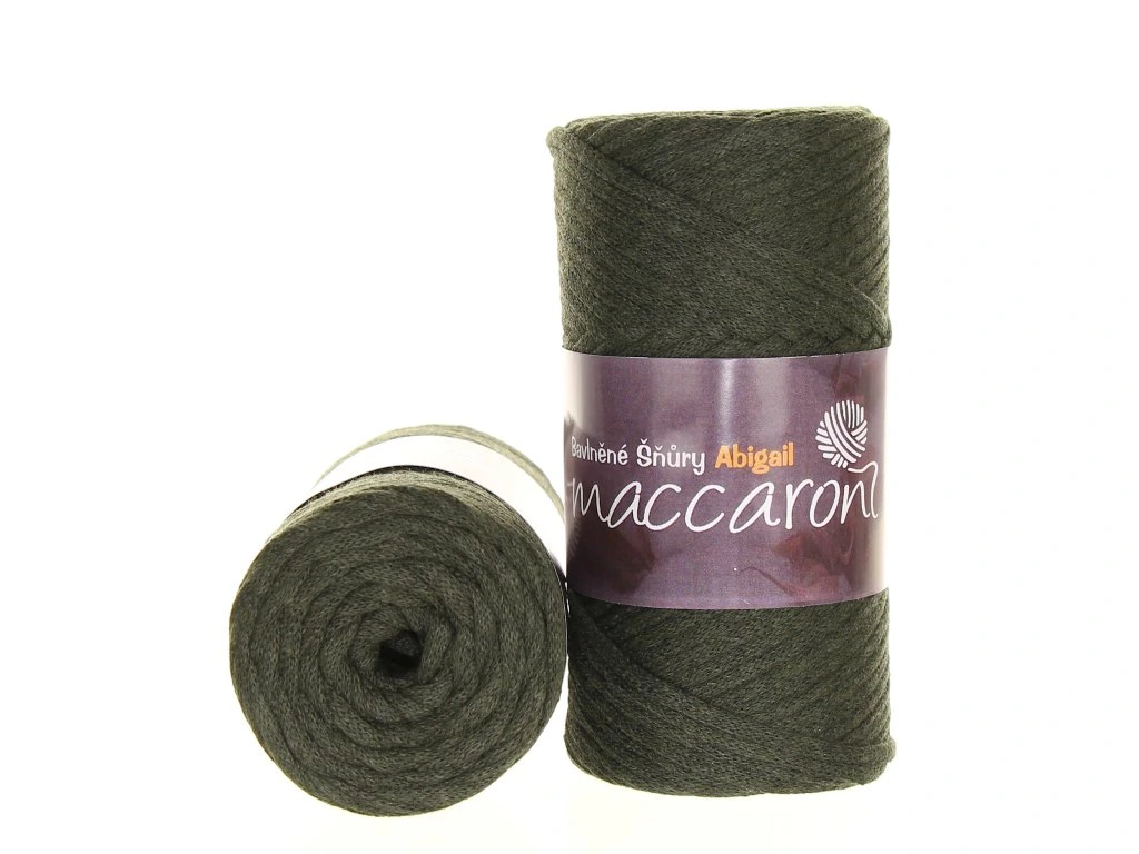 Maccaroni Abigail 3 mm tmavá khaki