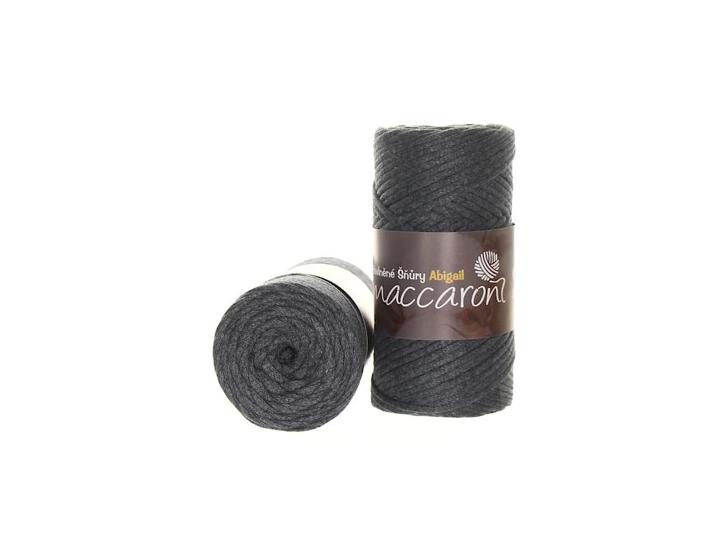 Maccaroni Abigail 3 mm tmavě šedá