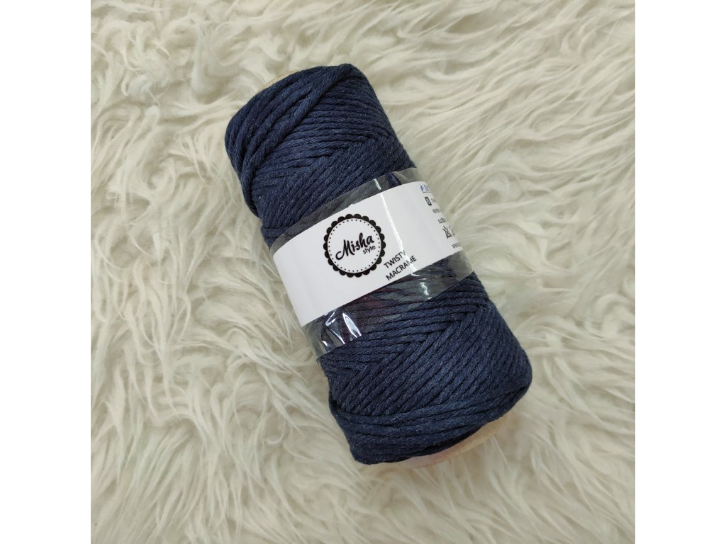 Mishastyle Twisty macramé 5mm tmavě modrá