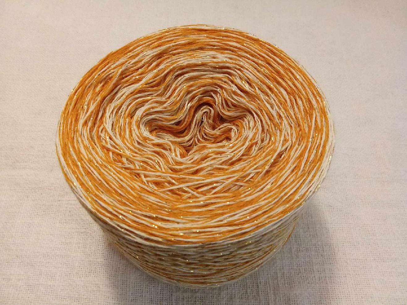 Natur-curry-gold merino 3-nitka 1000m s lurexovou nitkou