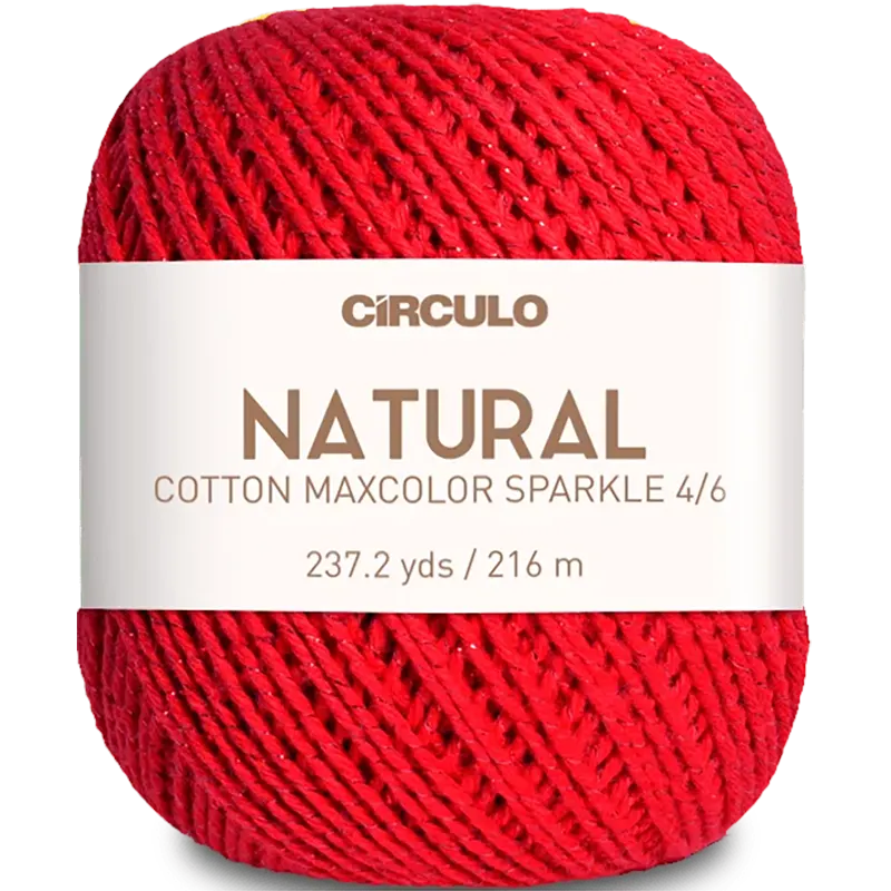 Círculo Natural Cotton Maxcolor Sparkle 3402 Červená