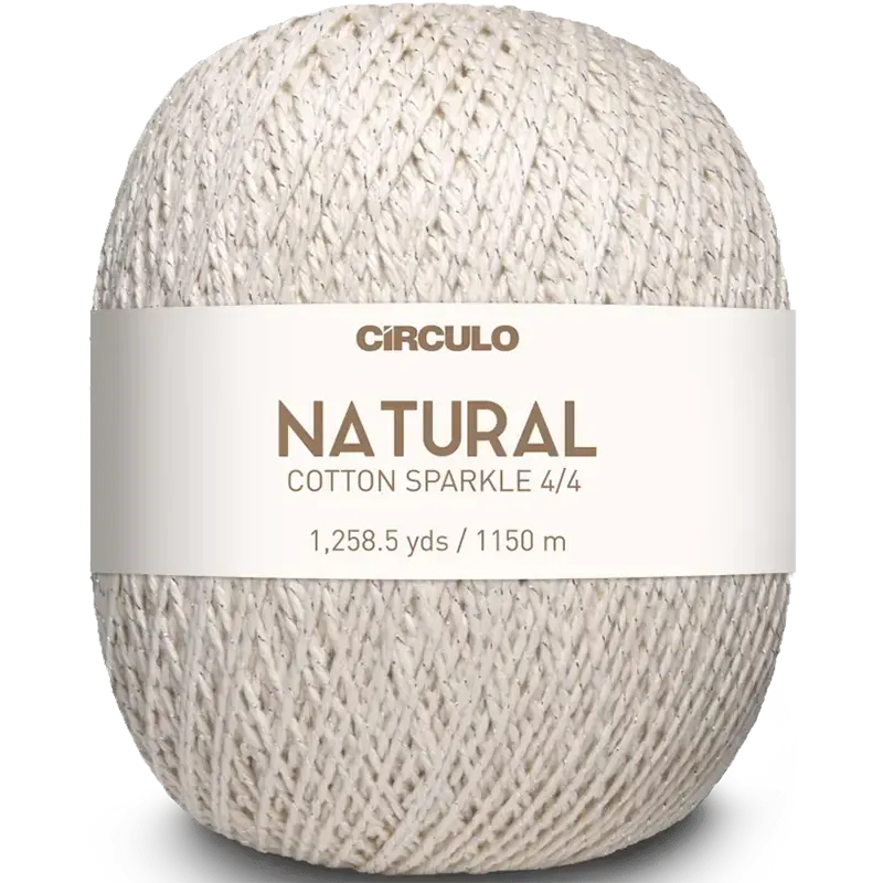 Círculo Natural Cotton Sparkle přírodní se stříbrným lurexem
