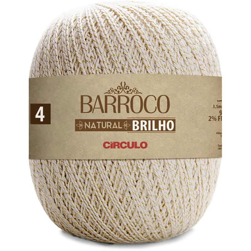 Círculo Natural Cotton Sparkle přírodní se zlatým lurexem
