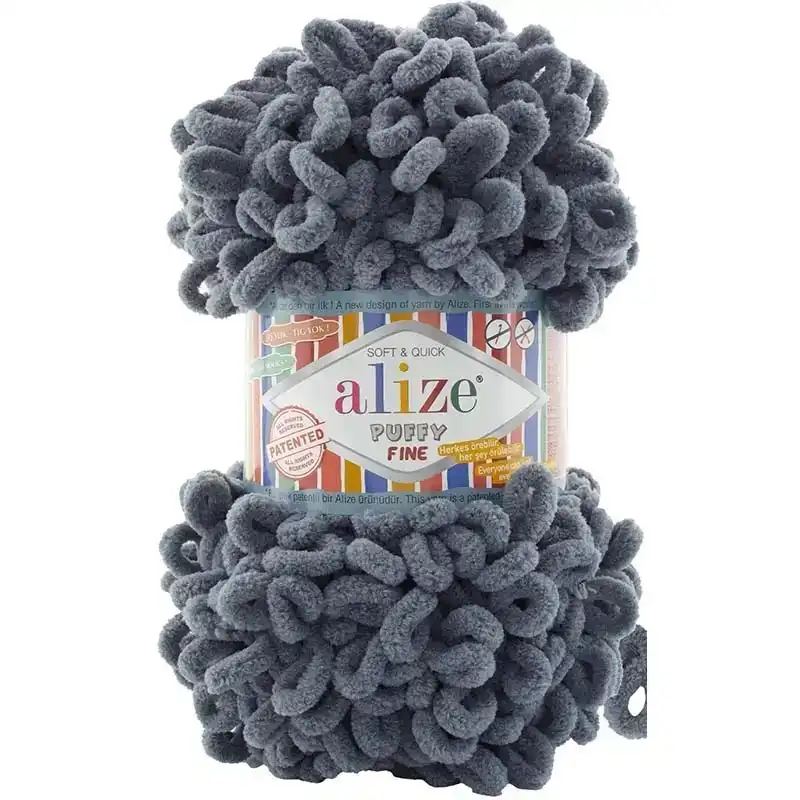 Alize Příze Puffy FINE 87 tmavě šedá