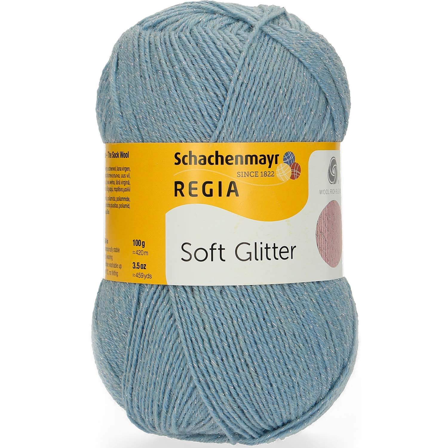 Regia 4-Ply Soft Glitter 50 Světle modrá