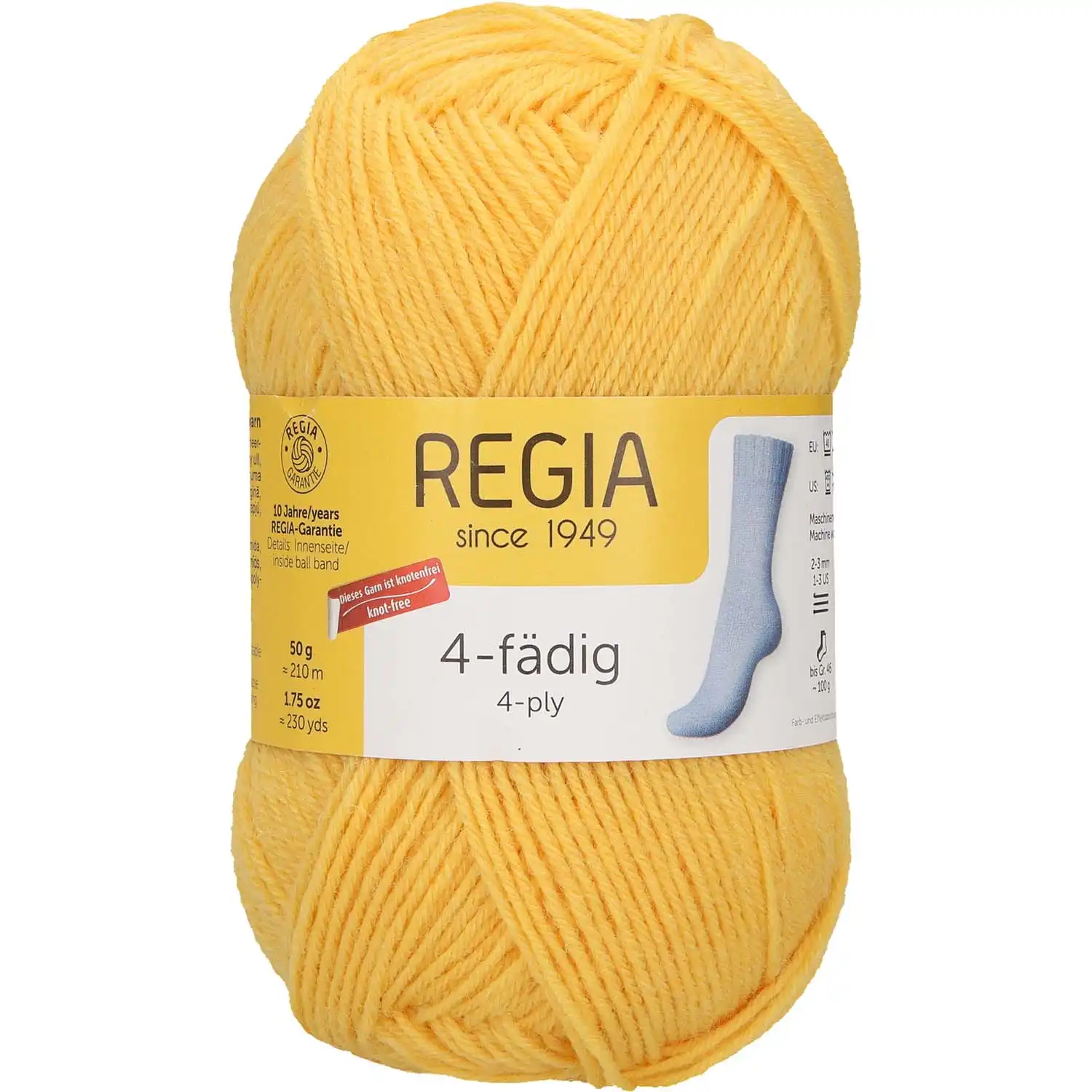 Regia 4-Ply Uni 2041 Žlutá 210m/50g