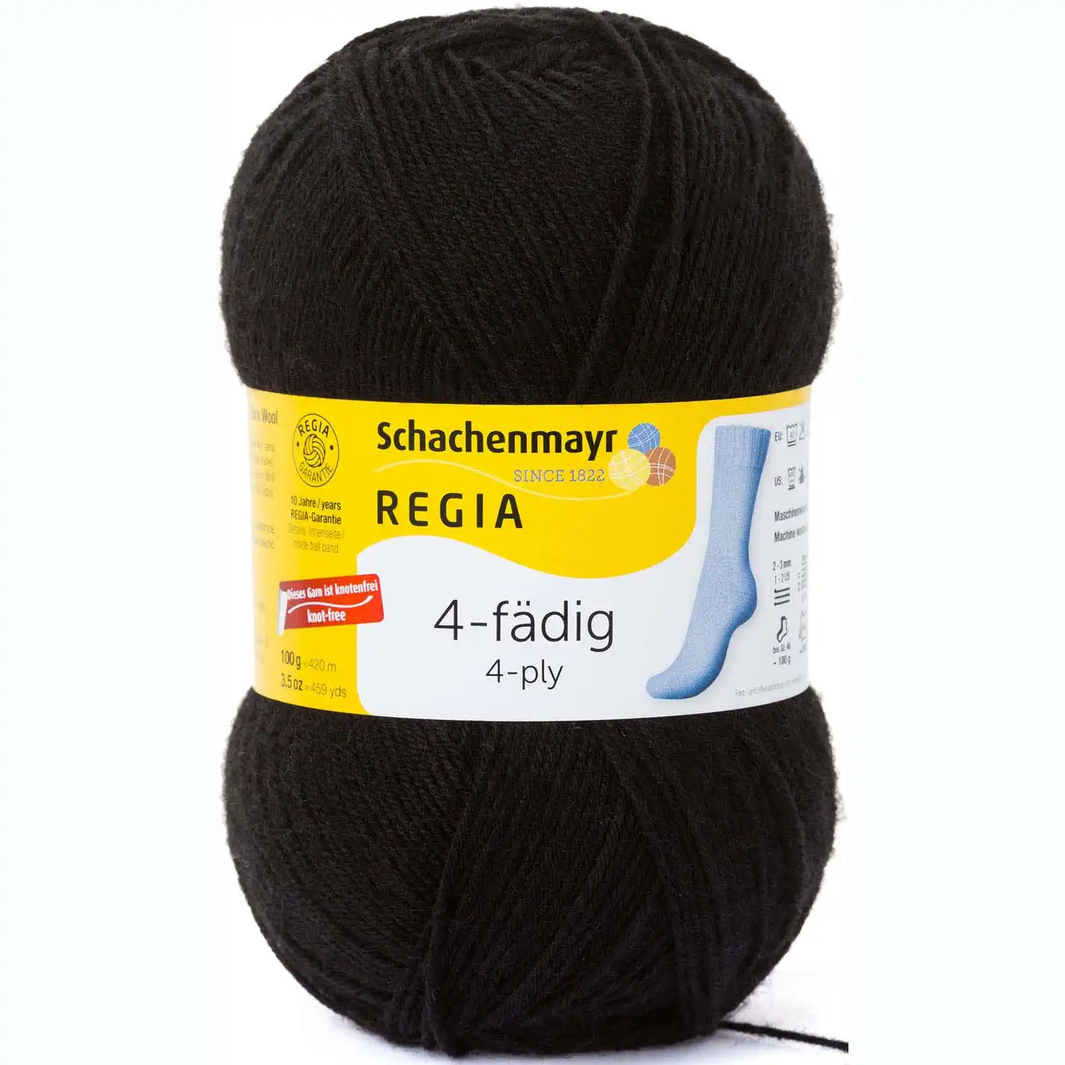 Regia 4-Ply Uni 2066 Černá