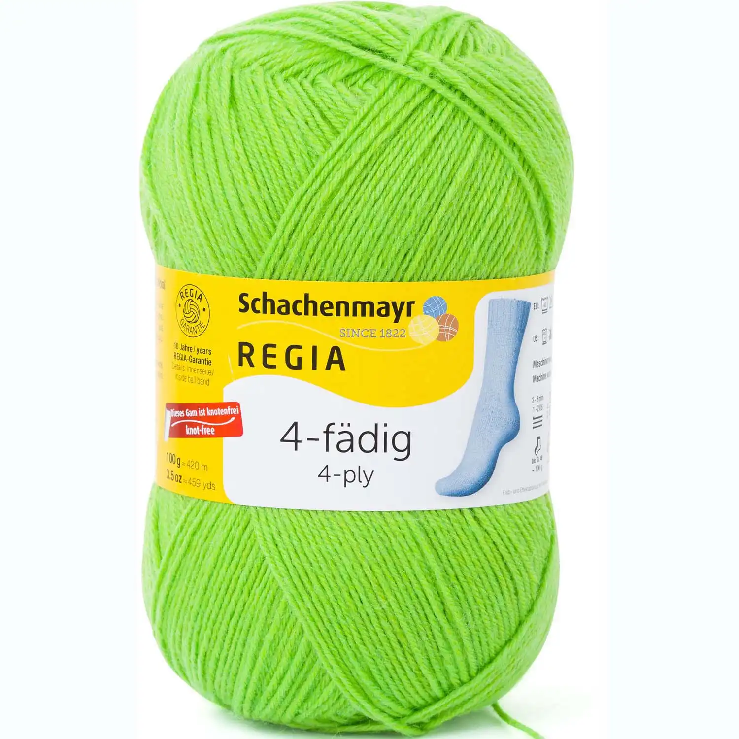 Regia 4-Ply Uni 6613 Neonová zelená