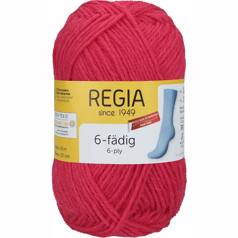 Regia 6-ply Uni 50g Azalka 1057