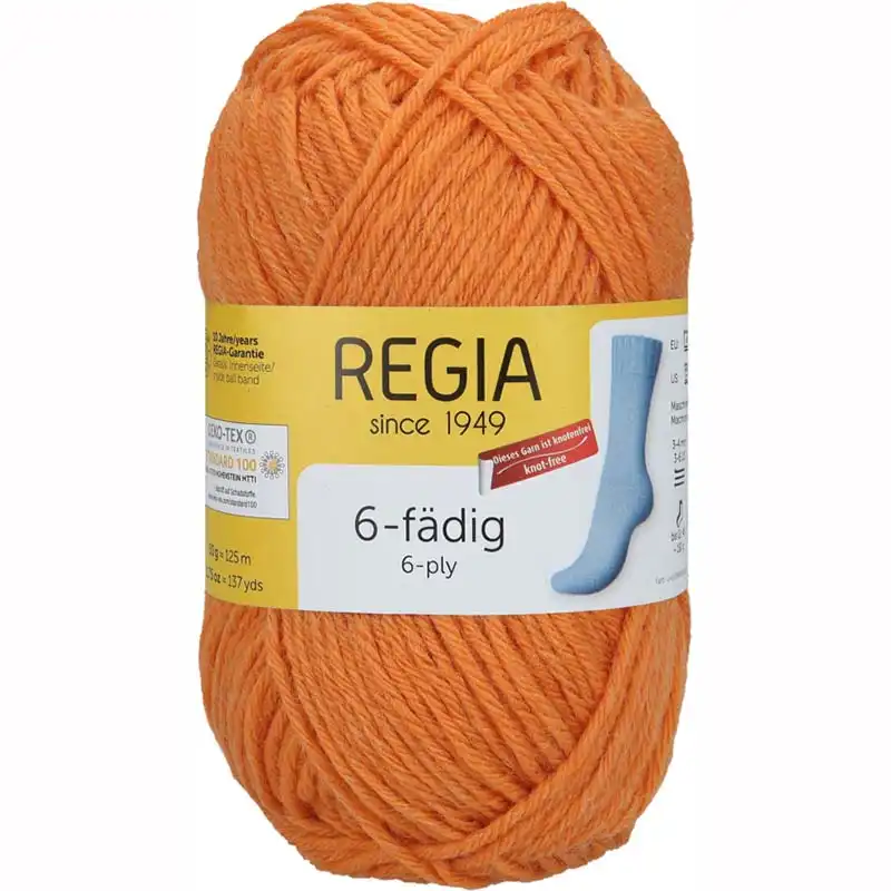 Regia 6-ply Uni 50g Dýňová 1054