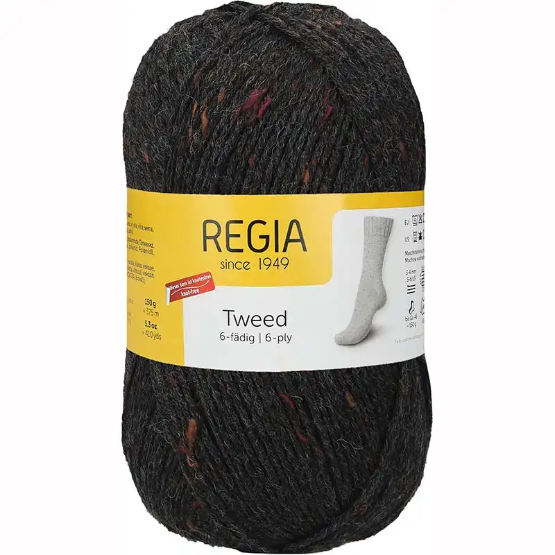 Regia 6-Ply Uni Tweed 98 Anthrazit