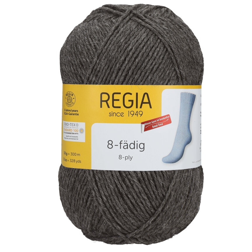 Regia 8Ply Uni 44 středně šedý melír