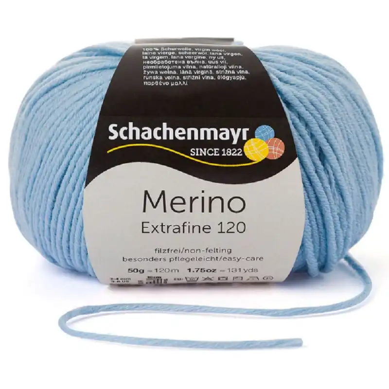 Schachenmayr Merino extrafine 120 Světle modrá 152