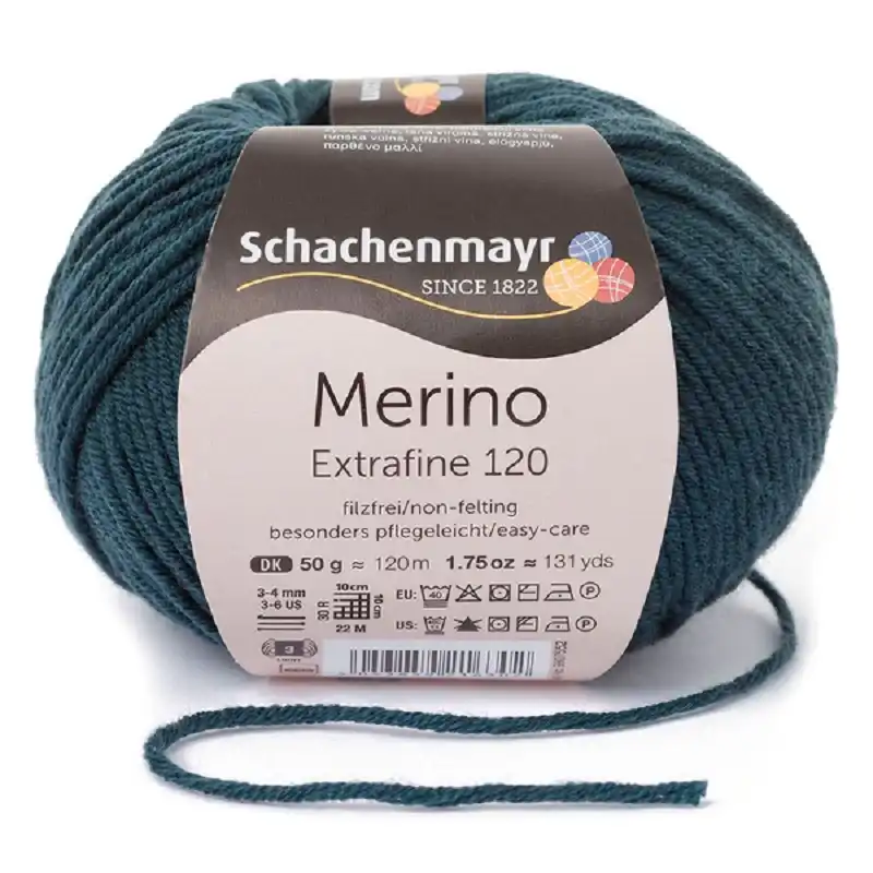 Schachenmayr Merino extrafine 120 Zelenošedá 178