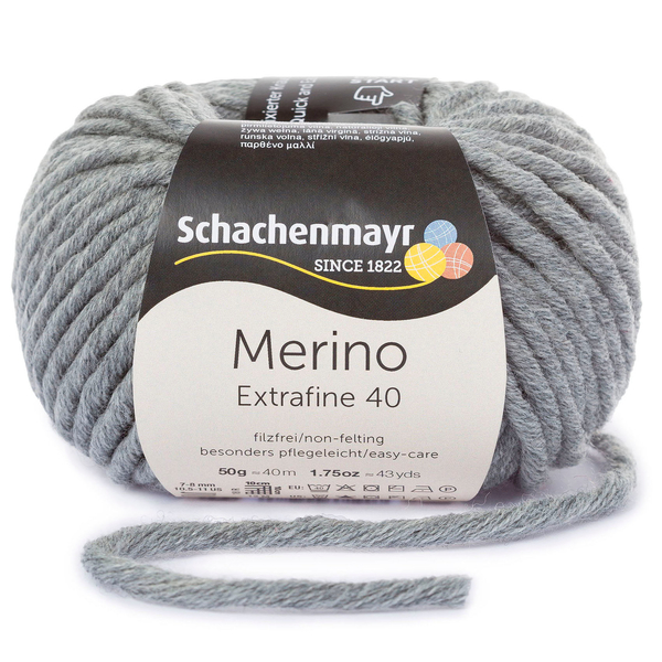 Schachenmayr Merino extrafine 40 Šedý melír 391