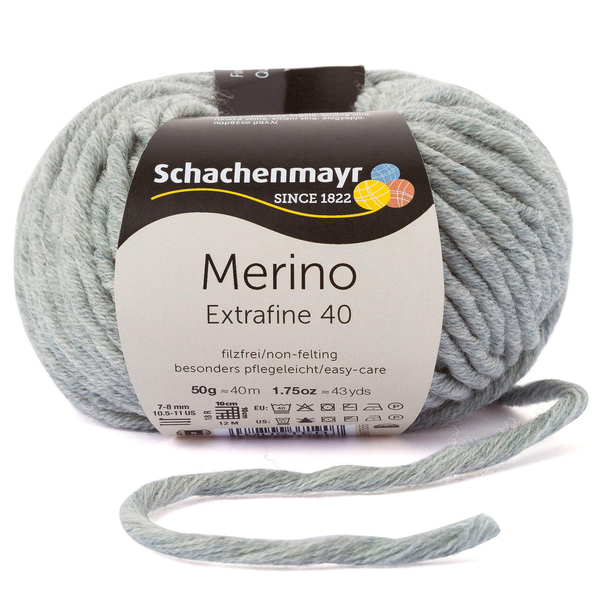 Schachenmayr Merino extrafine 40 sv. Šedý melír 390