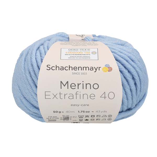 Schachenmayr Merino extrafine 40 Světlemodrá 352