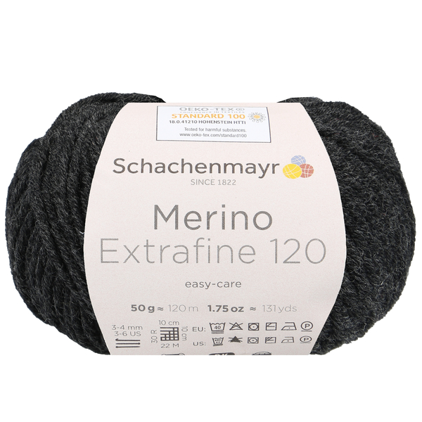 Schachenmayr Merino extrafine 85 Antracitová 298