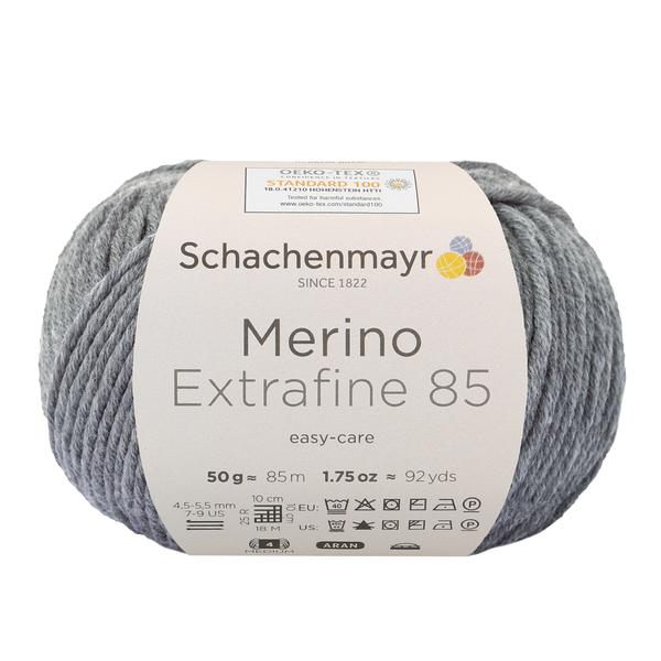 Schachenmayr Merino extrafine 85 Středně šedá 292