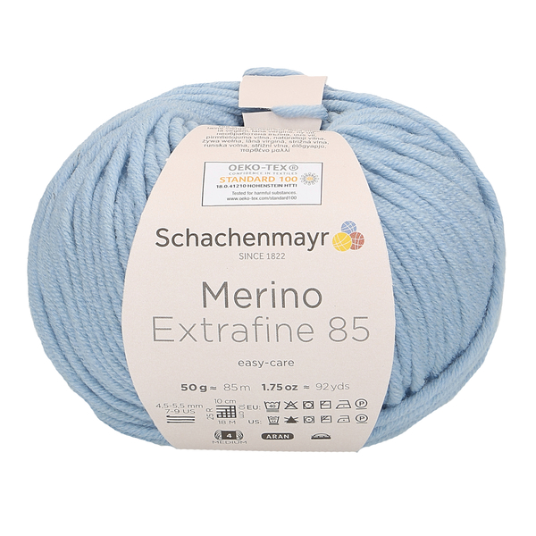 Schachenmayr Merino extrafine 85 Světle modrá 252