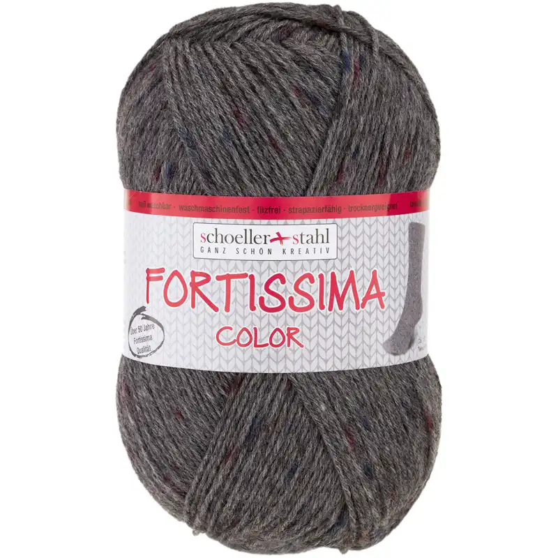 Schoeller Stahl Fortissima 4-fach color tweed  576 Tmavě šedá