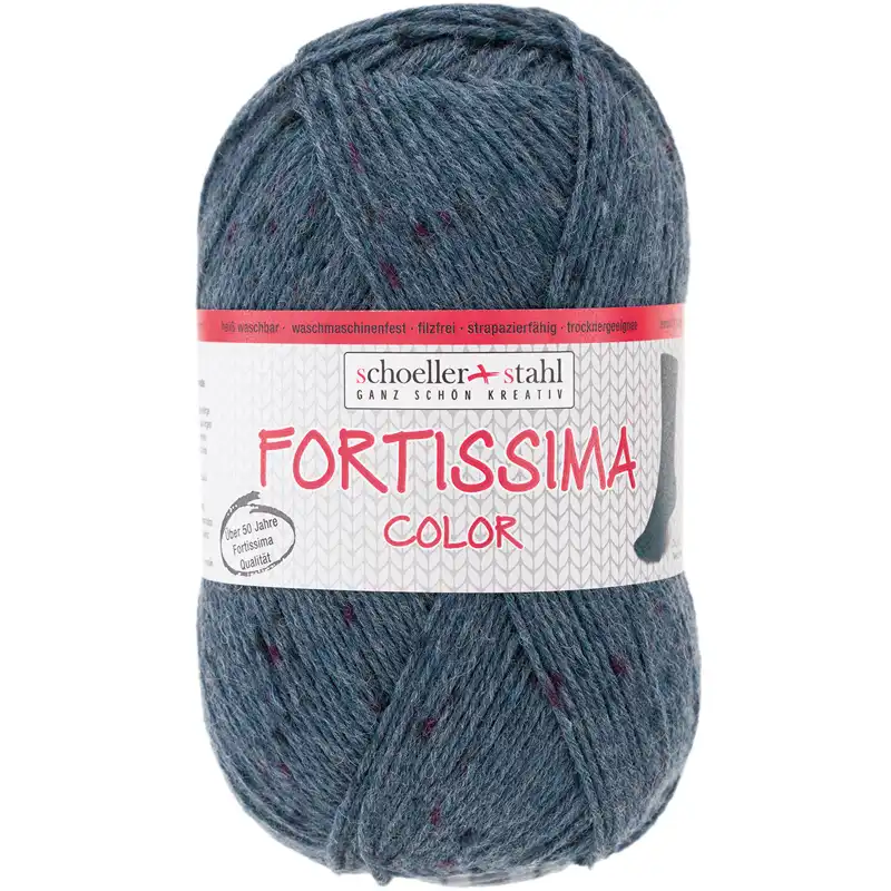 Schoeller Stahl Fortissima 4-fach color tweed 577 Jeans