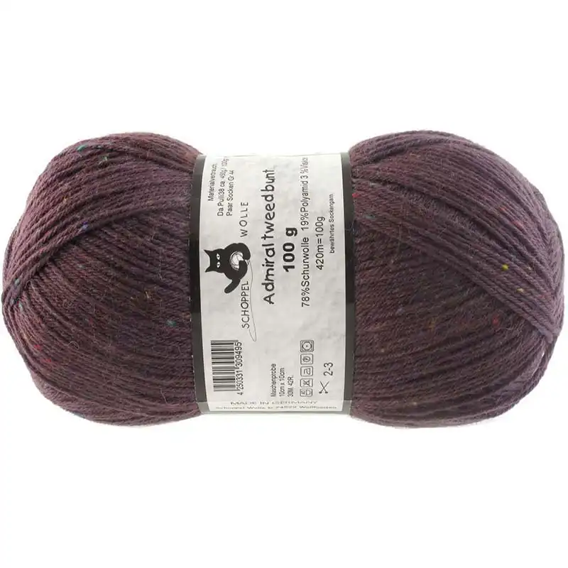 Schoppel Wolle Admiral Tweed bunt 1873 Pflaume