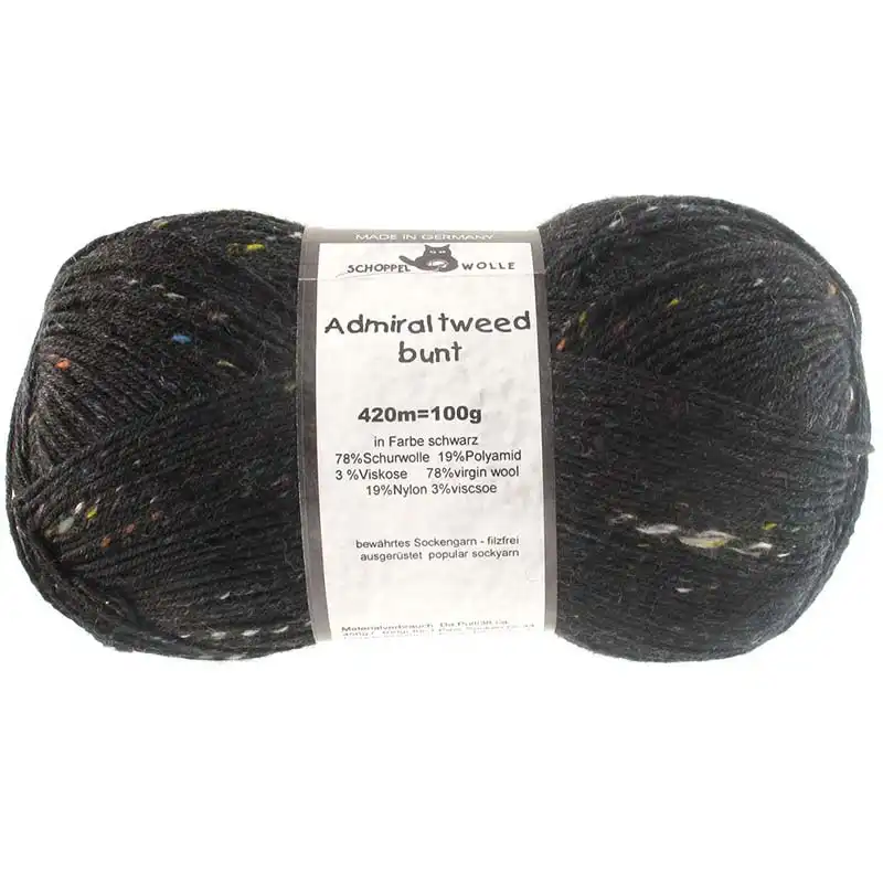 Schoppel Wolle Admiral Tweed bunt 880 Schwarz