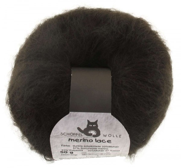 Schoppel Wolle Merino lace 8495 Dunkle Schokolade