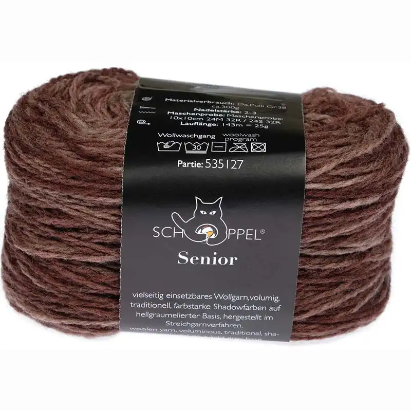 Schoppel Wolle Senior 2617 Dunkle Schokolade Inspiration Dibadu