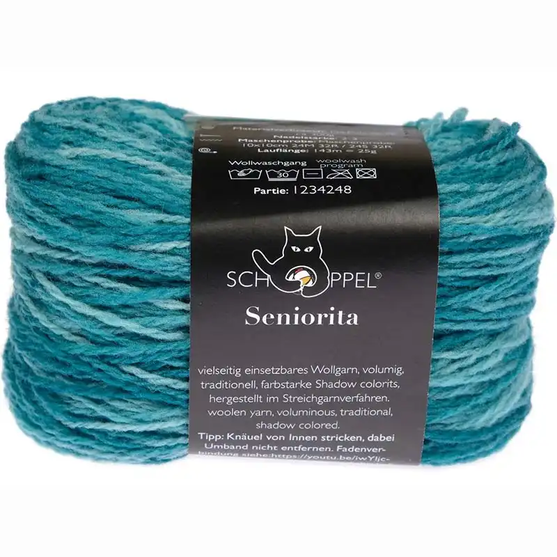 Schoppel Wolle Seniorita 2601 Superturkis  Inspiration Dibadu