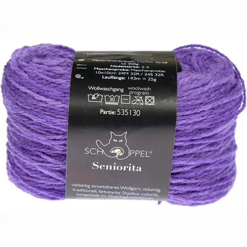 Schoppel Wolle Seniorita 2618 Purpurwolke Inspiration Dibadu