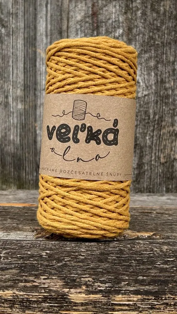 Velká vlna Macrame 1,5mm Hořčice