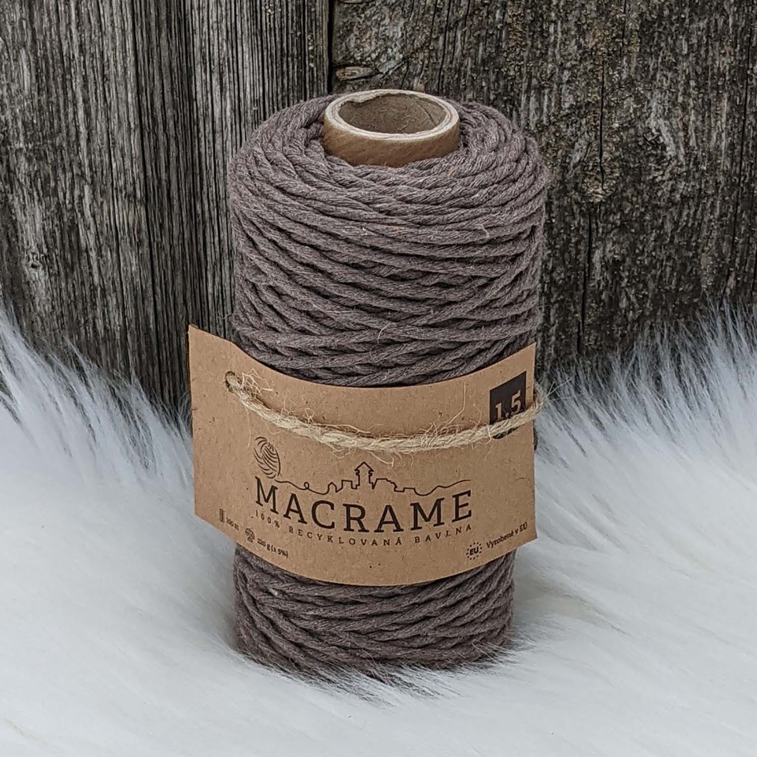 Velká vlna Macrame 1,5mm Tmavý vápenec